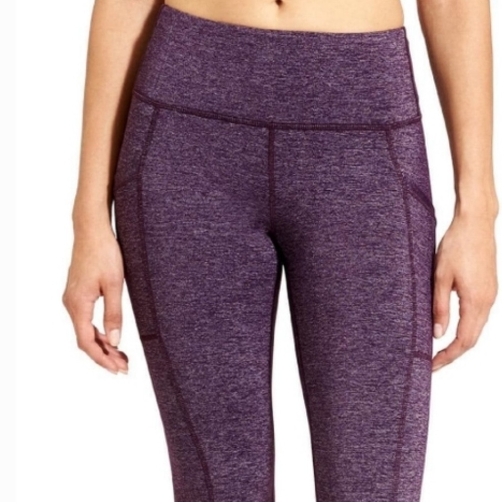 Athleta HIGH RISE QUEST CHATURANGA TO TOWN TIGHT Leggings Size S Plum Purple